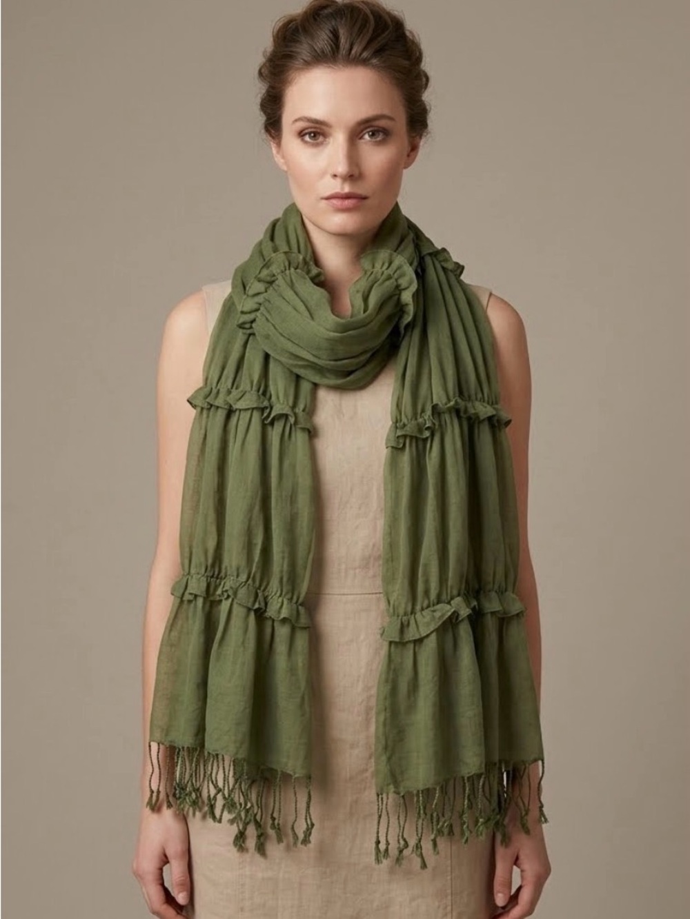 Anthropologie Vismaya Ruffled Scarf